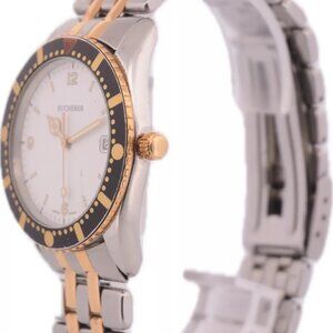 Vintage 36mm Bucherer 955.711 Men's Quartz Wristwatch Swiss Steel Two Tone